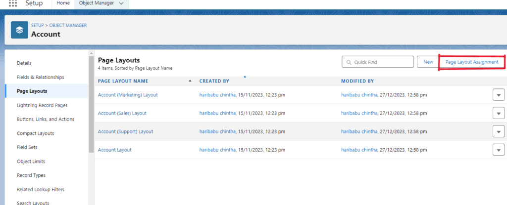 How to Assign the Page Layouts In Salesforce