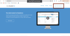 Sign up Data loader.io