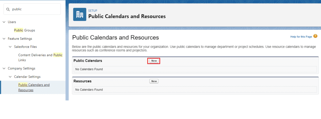 How to Setup Public Calendar in Salesforce