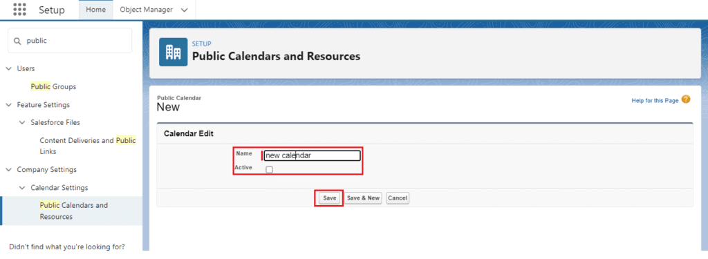 How to Setup Public Calendar in Salesforce