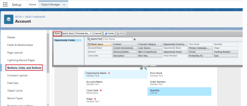 What is Custom Actions in Salesforce