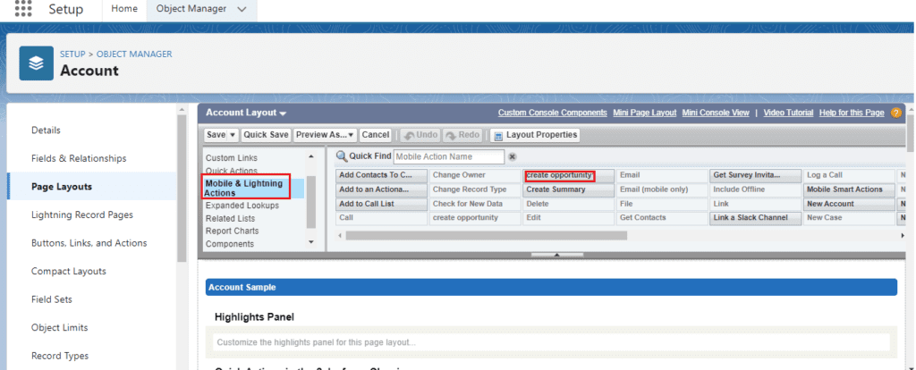 What is Custom Actions in Salesforce