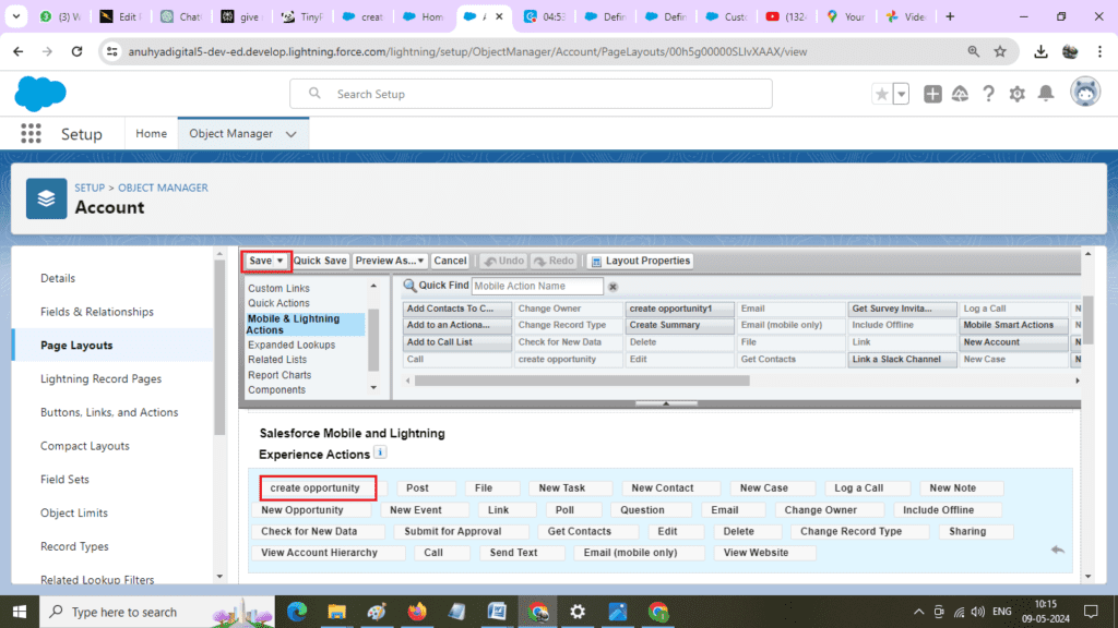 What is Custom Actions in Salesforce