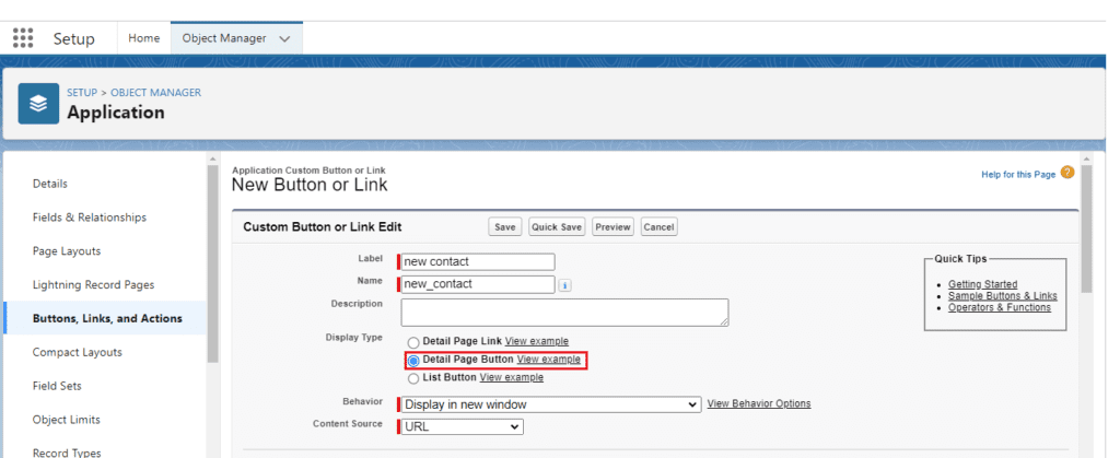 What is Custom Buttons in Salesforce