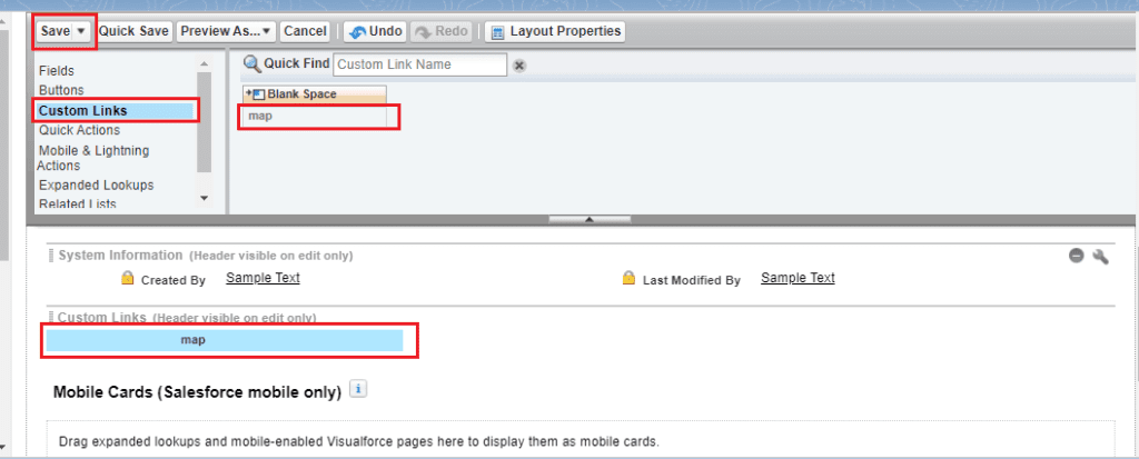 What is Custom Links in Salesforce