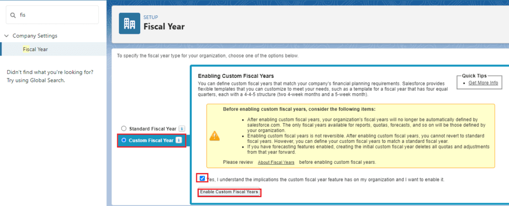 What is Fiscal Year in Salesforce