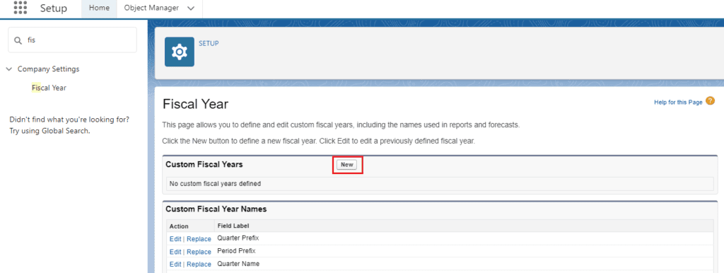 What is Fiscal Year in Salesforce