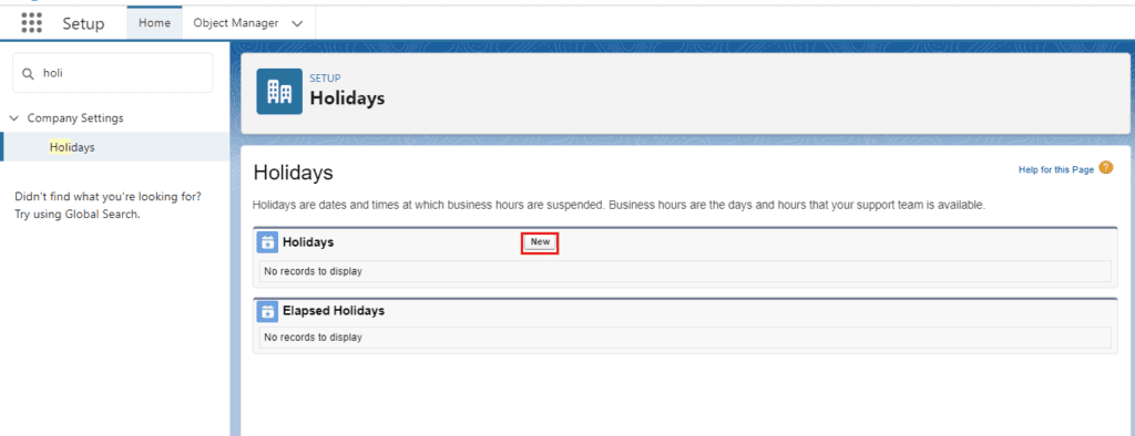 How to Setup Holidays in Salesforce