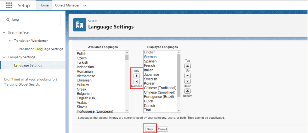 How to Set Up Languages in Salesforce