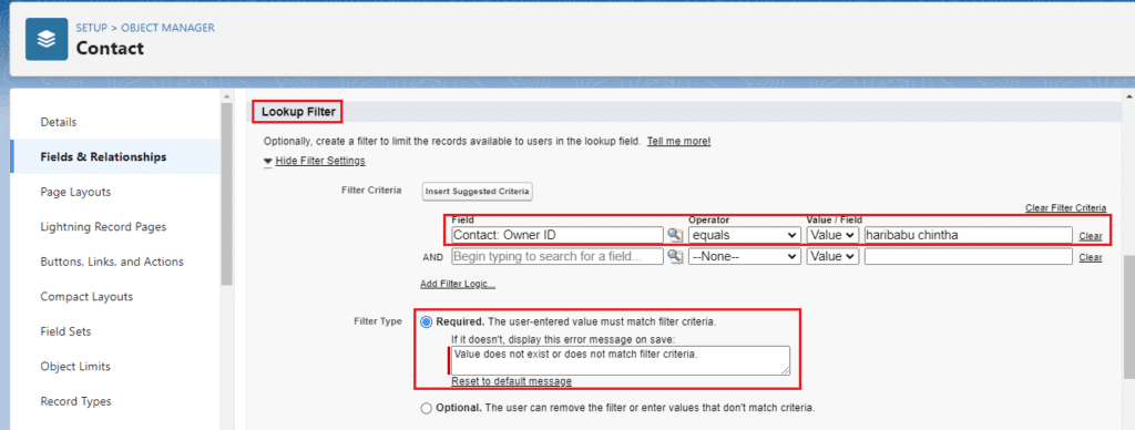 WHAT IS LOOKUP FILTERS IN SALESFORCE