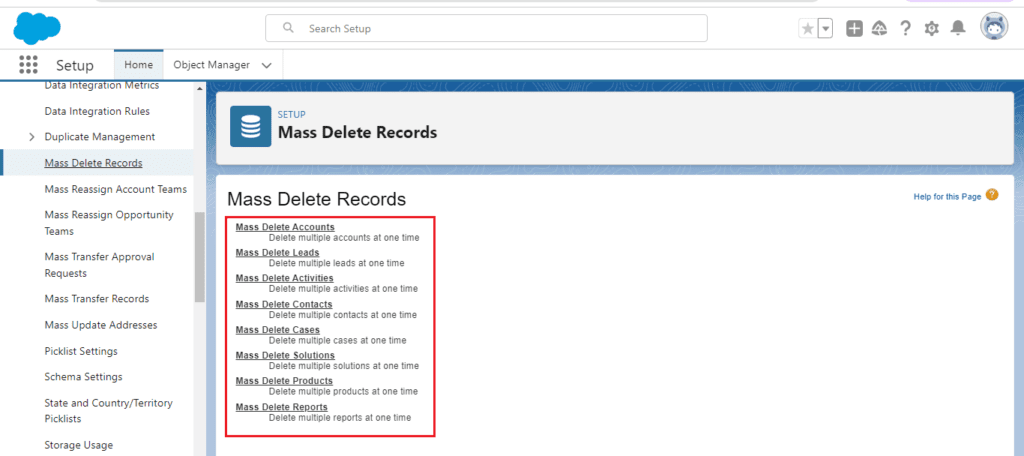 How Mass Delete Records