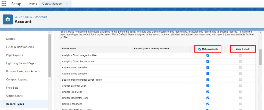 What is Record Types in Salesforce