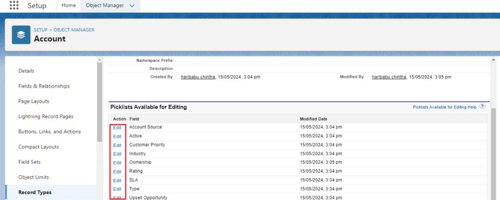 What is Record Types in Salesforce