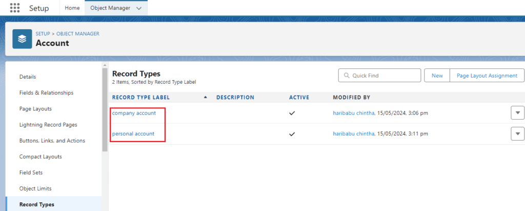 What is Record Types in Salesforce