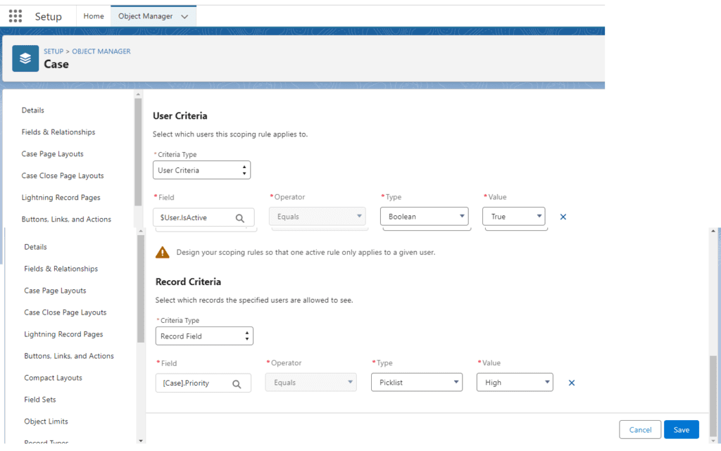 What is Scoping Rules in Salesforce