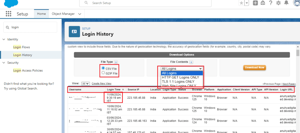 How to Track Login History of a User in Salesforce