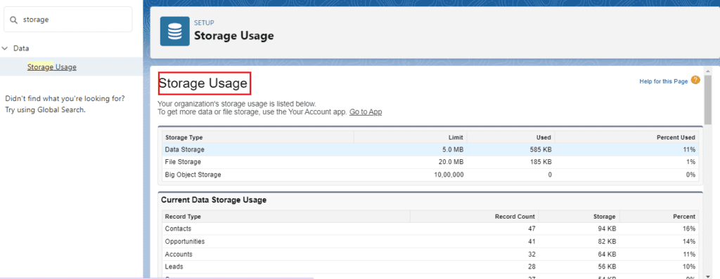 What is Storage Usage and Its Uses in Salesforce