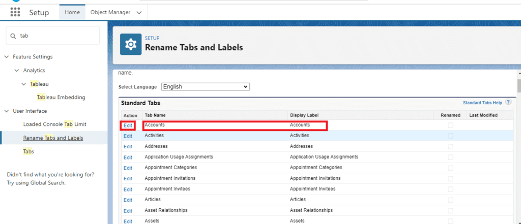 How to Rename Tabs in Salesforce