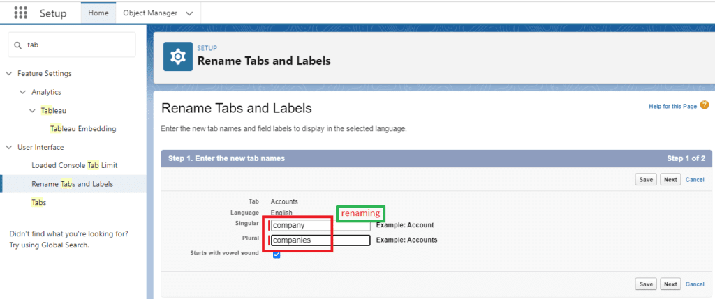 How to Rename Tabs in Salesforce